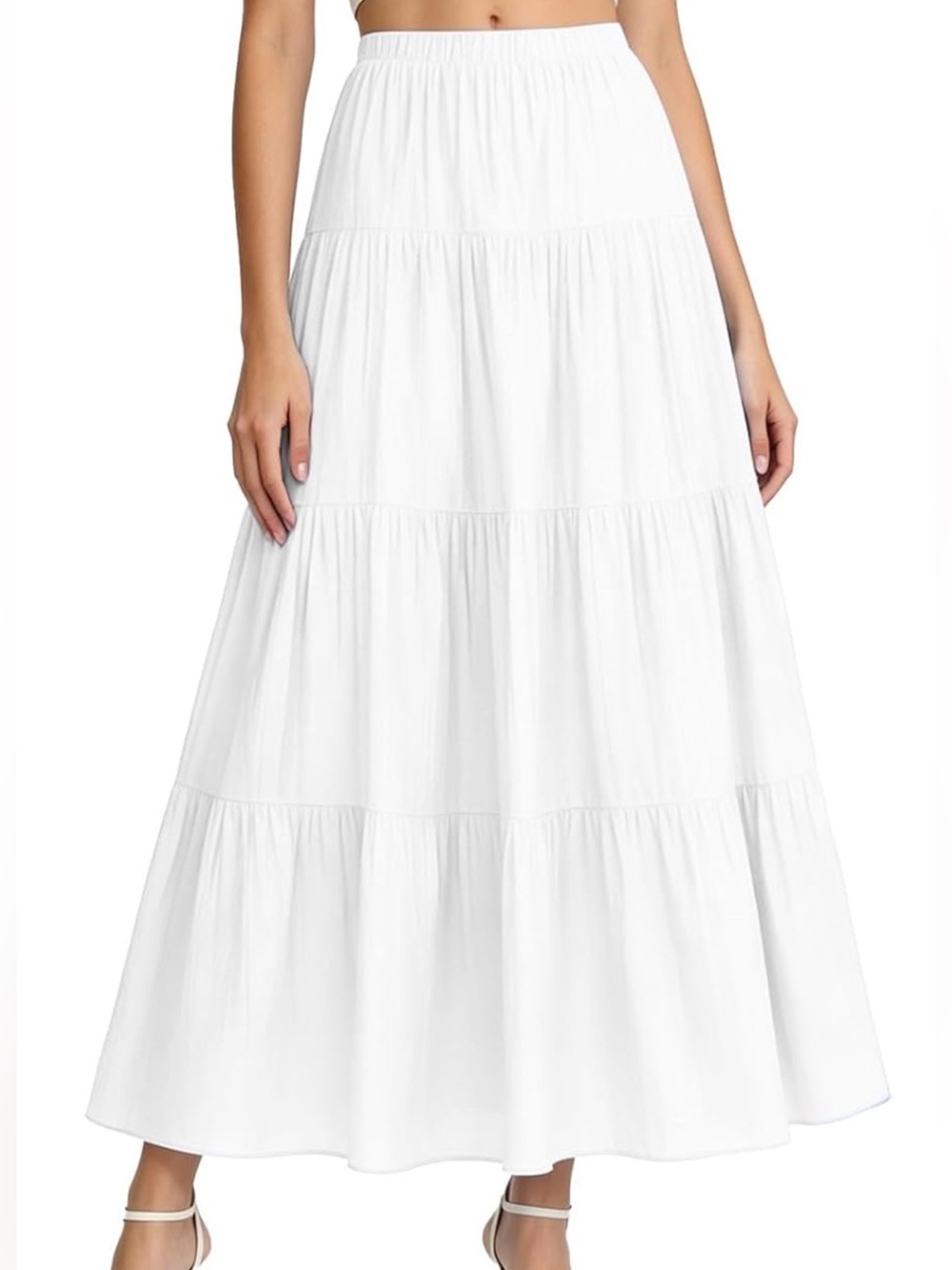 White Tiered Maxi Skirt